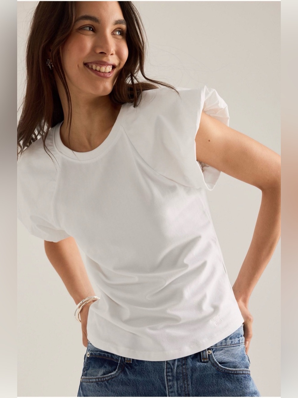 Anthropologie Maeve Cloud Flutter-Sleeve Tee